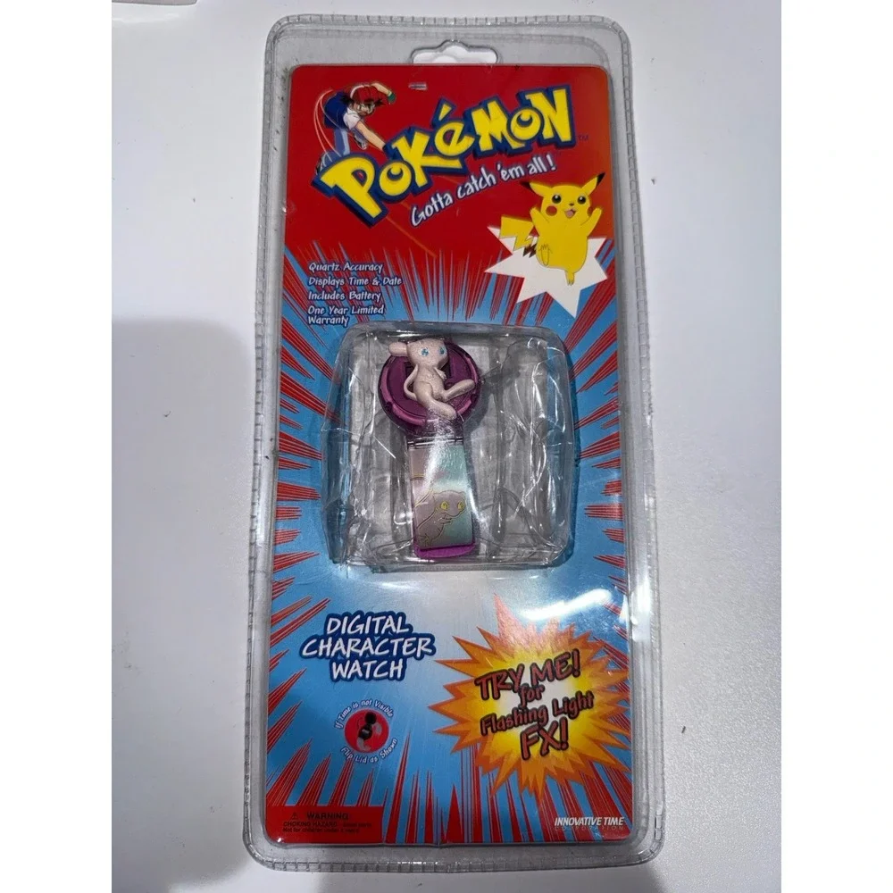 Vintage 1995 Trendmasters Nintendo Pokemon Mew Digital Ring Watch NEW‎ D
